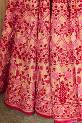 Shyam Narayan Prasad-Peach Pink Embroidered Lehenga Set-INDIASPOPUP.COM
