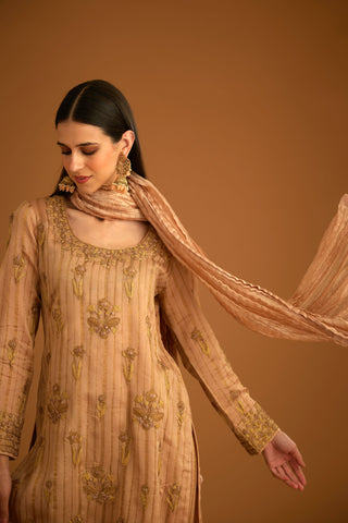 Shyam Narayan Prasad-Old Rose Pink Embroidered Kurta Set-INDIASPOPUP.COM