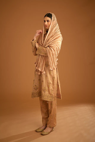 Shyam Narayan Prasad-Old Rose Pink Embroidered Kurta Set-INDIASPOPUP.COM