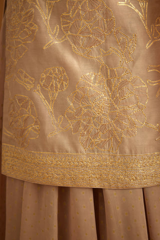 Shyam Narayan Prasad-Neutral Embroidered Sharara Set-INDIASPOPUP.COM