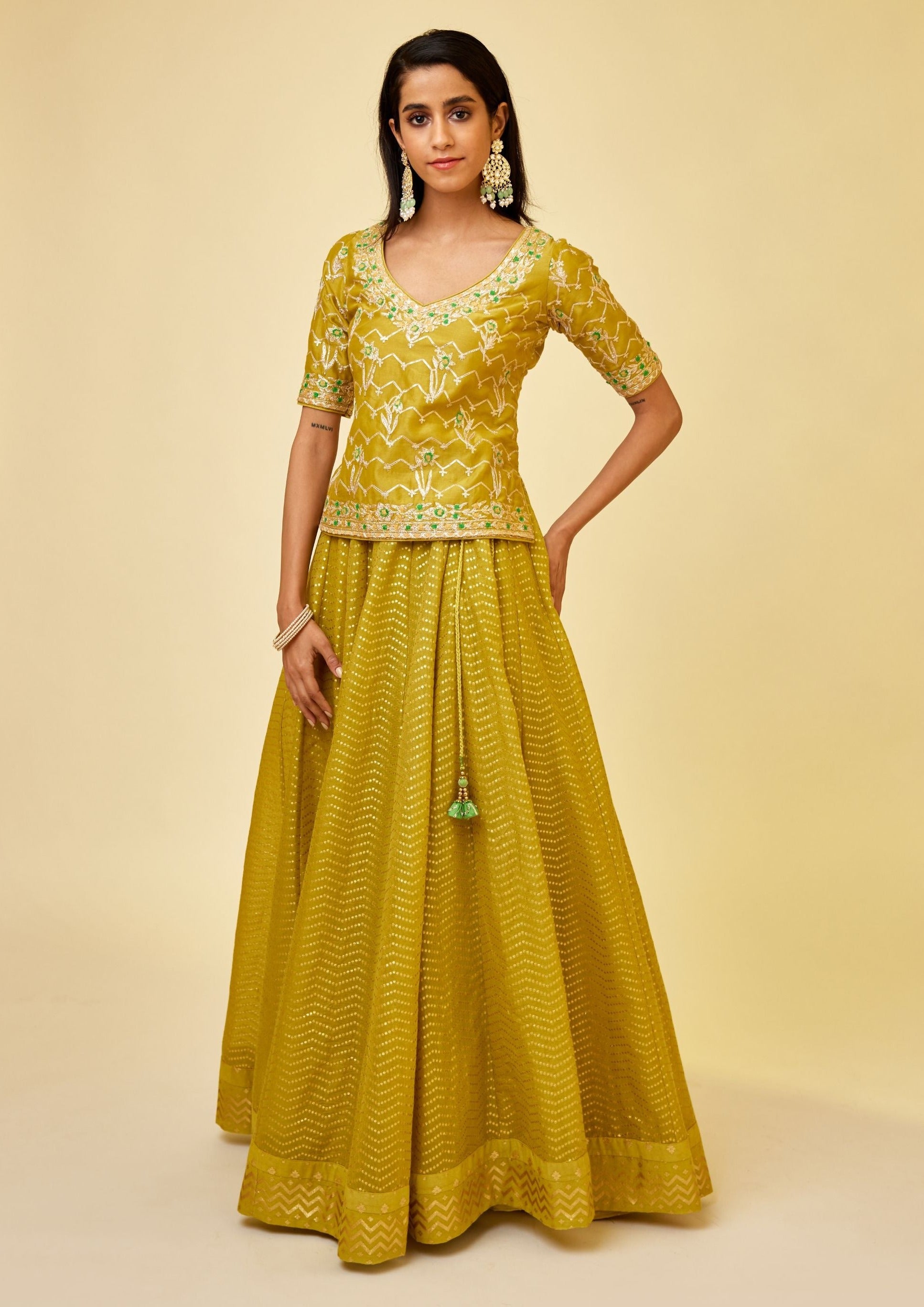 skirt with short kurti dress Peacock Blue Skirt And A Short Kurti In Silk With Sequins And Zari Work Online