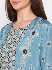 Soup By Sougat Paul - Powder Blue Jumpsuit With Jacket - INDIASPOPUP.COM