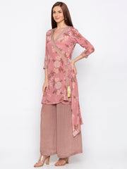 Soup By Sougat Paul - Pink Top With Palazzo - INDIASPOPUP.COM