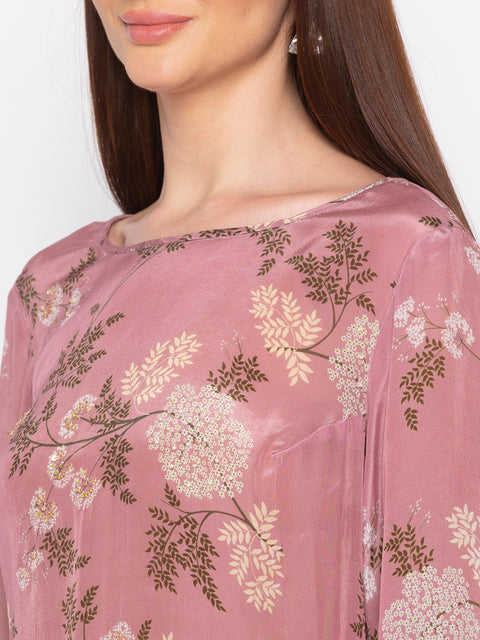 Soup By Sougat Paul - Pink & Blue Top With Palazzo - INDIASPOPUP.COM