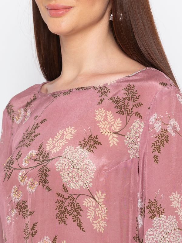 Soup By Sougat Paul - Pink & Blue Top With Palazzo - INDIASPOPUP.COM