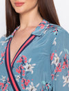 Soup By Sougat Paul - Blue & Pink Wrap Dress - INDIASPOPUP.COM