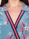 Soup By Sougat Paul - Blue & Pink Wrap Dress - INDIASPOPUP.COM