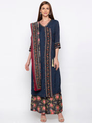 Soup By Sougat Paul - Blue & Red Kurta & Palazzo - INDIASPOPUP.COM