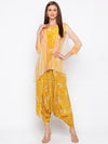Soup By Sougat Paul - Yellow Crop Top & Dhoti With Jacket - INDIASPOPUP.COM