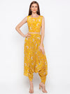 Soup By Sougat Paul - Yellow Crop Top & Dhoti With Jacket - INDIASPOPUP.COM