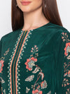 Soup By Sougat Paul - Green Drape Skirt With Jacket - INDIASPOPUP.COM