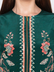 Soup By Sougat Paul - Green Drape Skirt With Jacket - INDIASPOPUP.COM