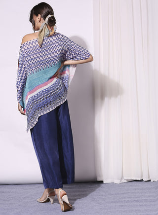 Soup By Sougat Paul-Multicolor Off-Shoulder Top With Pants-INDIASPOPUP.COM