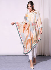 Soup By Sougat Paul-Asymmetrical Top With Off-White Pants-INDIASPOPUP.COM