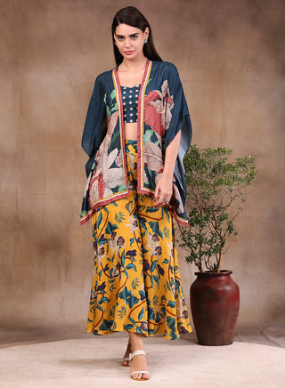 Soup By Sougat Paul-Multicolor Printed Crop Top And Pants With Jacket-INDIASPOPUP.COM
