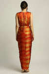 Soup By Sougat Paul-Dune Shadow Printed Drape Dress With Jacket-INDIASPOPUP.COM