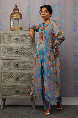 Soup By Sougat Paul-Multicolor Ikaya Embroidered Kurta With Pant-INDIASPOPUP.COM