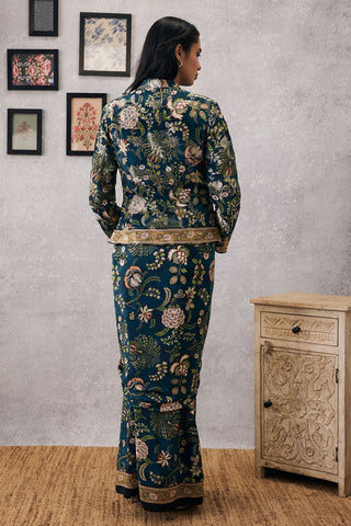Soup By Sougat Paul-Mehr Embroidered Jacket With Drape Skirt-INDIASPOPUP.COM