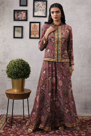 Soup By Sougat Paul-Mehr Embroidered Jacket With Flared Pants-INDIASPOPUP.COM