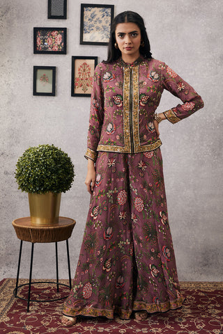 Soup By Sougat Paul-Mehr Embroidered Jacket With Flared Pants-INDIASPOPUP.COM
