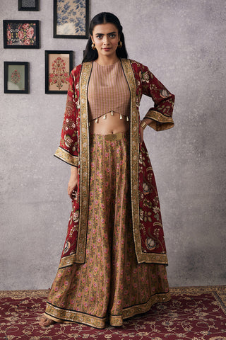 Soup By Sougat Paul-Mehr Embroidered Lehenga With Blouse And Jacket-INDIASPOPUP.COM
