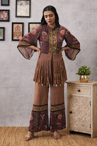 Soup By Sougat Paul-Pink Mehr Embroidered Kurta With Pant-INDIASPOPUP.COM