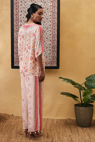 Soup By Sougat Paul-Cream Zahra Embroidered Top With Pants-INDIASPOPUP.COM