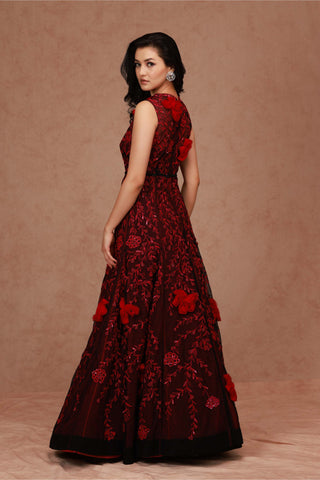 Shriya Som-Dual Color Embroidered Gown-INDIASPOPUP.COM