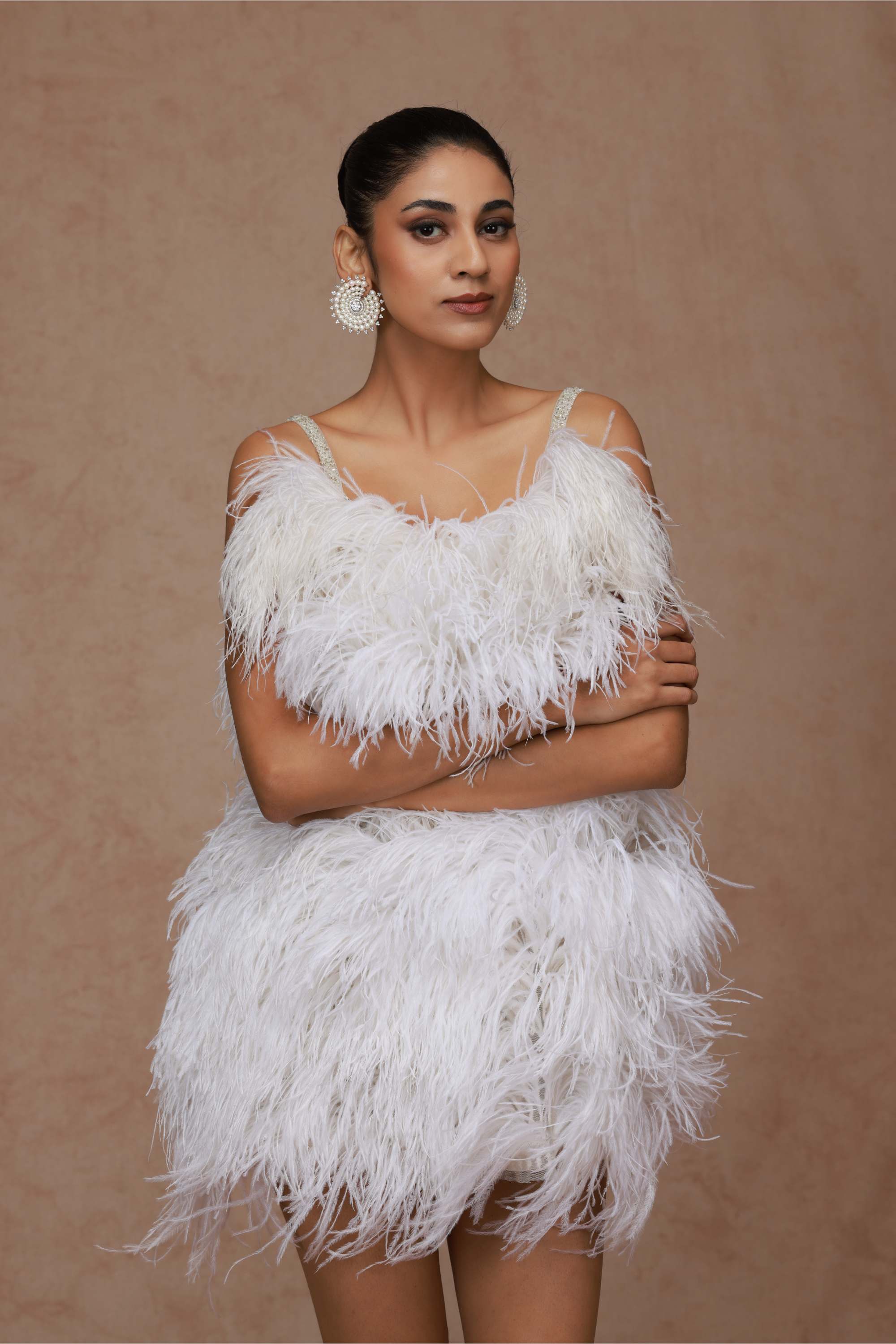Shriya Som | White Feather Mini Dress Shriya Som | White Feather Mini Dress