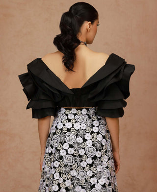 Shriya Som-Bunch Floral Skirt With Drape Blouse-INDIASPOPUP.COM