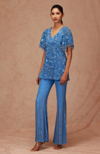 Shriya Som-Blue Sequins Tunic With Pant-INDIASPOPUP.COM