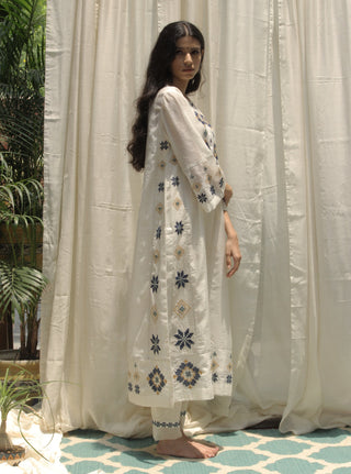 Shivani Bhargava-Cream Kali Kurta-INDIASPOPUP.COM