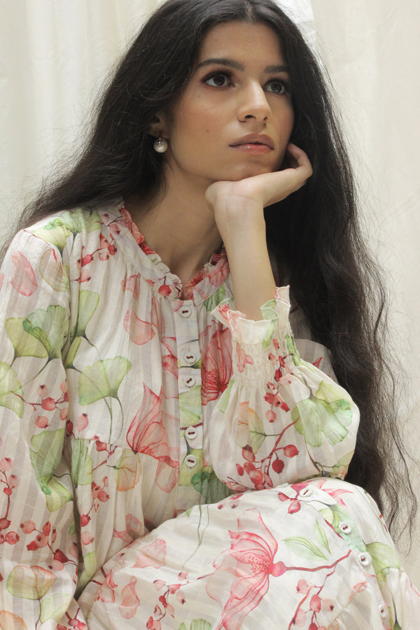 Shivani Bhargava-Floral Print Magnolia Long Dress-INDIASPOPUP.COM