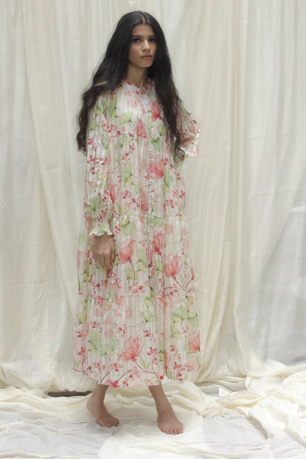 Shivani Bhargava-Floral Print Magnolia Long Dress-INDIASPOPUP.COM