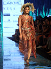 Rajdeep Ranawat-Rust Silk Kaftan Dress-INDIASPOPUP.COM