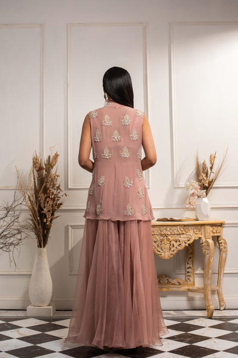 Seema Thukral-Dusty Pink Sharara Set-INDIASPOPUP.COM