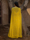 Seema Thukral-Yellow Embellished Cape With Cami Top And Draped Skirt-INDIASPOPUP.COM