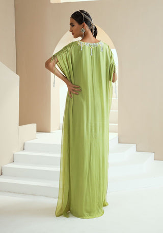 Green Embroidered Kaftan