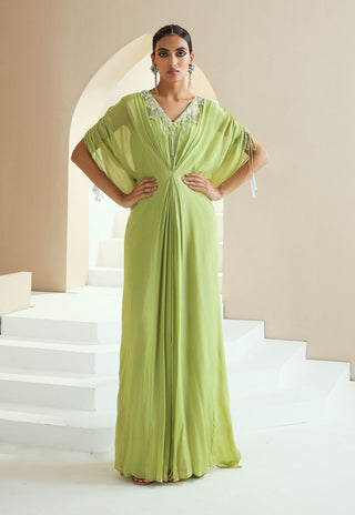 Green Embroidered Kaftan
