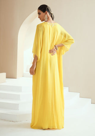 Yellow Embroidery Kaftan