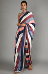 Sva By Sonam And Paras Modi-Multicolor Striped Drape Top And Pant-INDIASPOPUP.COM