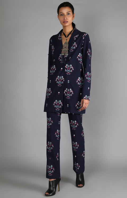 Sva By Sonam And Paras Modi-Blue Denim Pant Suit-INDIASPOPUP.COM