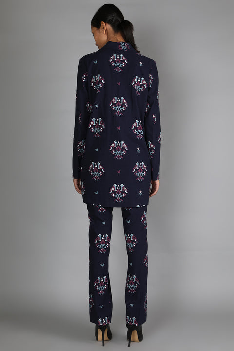 Sva By Sonam And Paras Modi-Blue Denim Pant Suit-INDIASPOPUP.COM