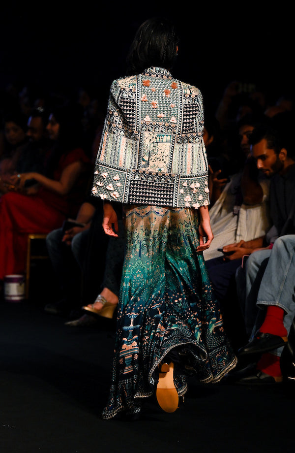 Sva By Sonam And Paras Modi-Ombre Sharara With Crop Top And Jacket-INDIASPOPUP.COM