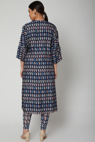 Sva By Sonam And Paras Modi-Multicolor Paisley Printed Tunic With Leggings-INDIASPOPUP.COM