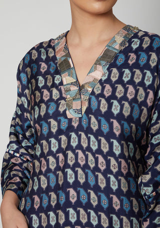 Sva By Sonam And Paras Modi-Multicolor Paisley Printed Tunic With Leggings-INDIASPOPUP.COM