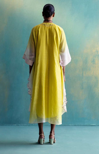 Shivani Bhargava-Yellow And Off-White Kaftan With Pant-INDIASPOPUP.COM