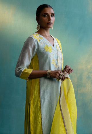 Shivani Bhargava-Sage Green Kurta Set-INDIASPOPUP.COM