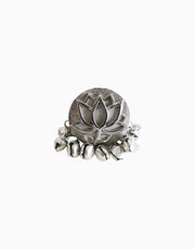 Hyperbole - Silver Plated Lotus Ring - INDIASPOPUP.COM