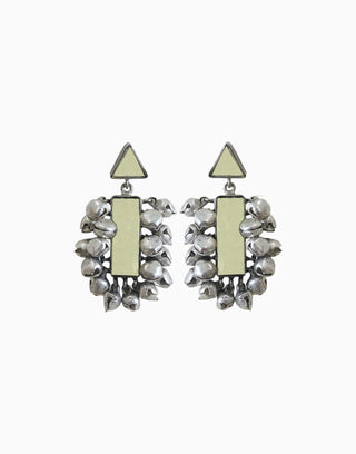 Hyperbole - Silver Geometry Earrings With Triangle Top - INDIASPOPUP.COM